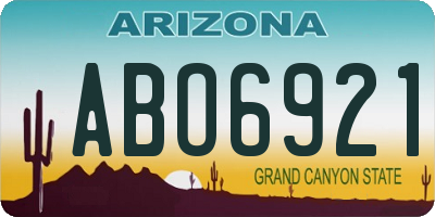 AZ license plate ABO6921