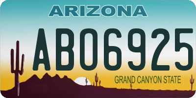 AZ license plate ABO6925