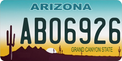 AZ license plate ABO6926