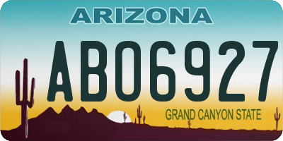 AZ license plate ABO6927