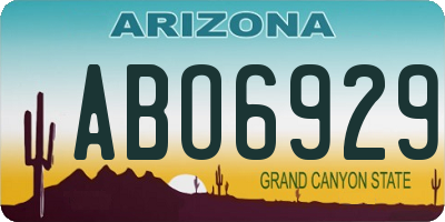 AZ license plate ABO6929