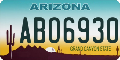 AZ license plate ABO6930