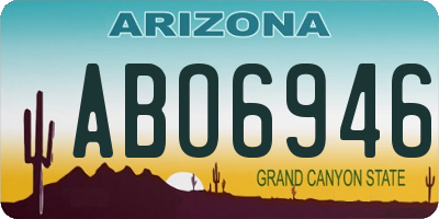 AZ license plate ABO6946