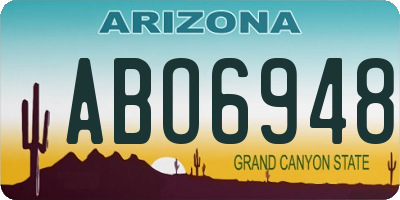 AZ license plate ABO6948