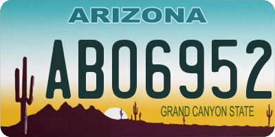 AZ license plate ABO6952
