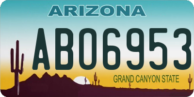 AZ license plate ABO6953