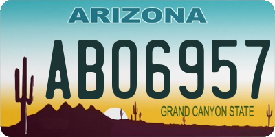 AZ license plate ABO6957
