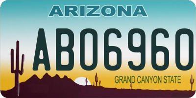 AZ license plate ABO6960
