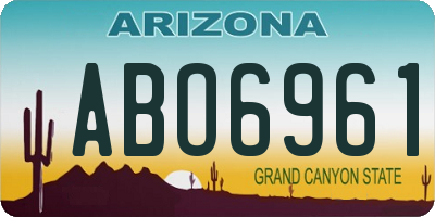 AZ license plate ABO6961