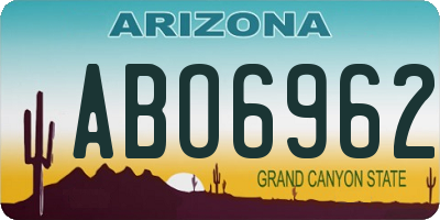 AZ license plate ABO6962