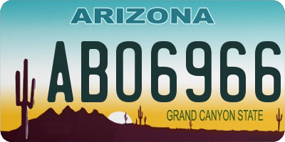AZ license plate ABO6966