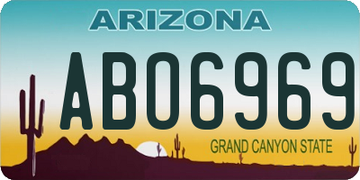 AZ license plate ABO6969
