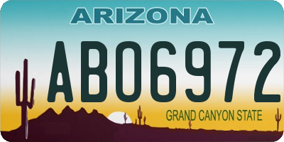AZ license plate ABO6972