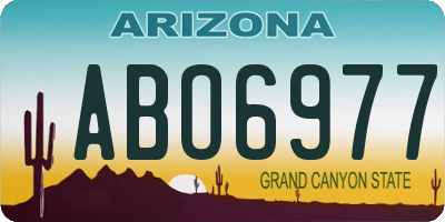 AZ license plate ABO6977