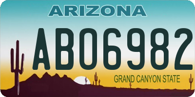 AZ license plate ABO6982