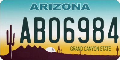 AZ license plate ABO6984