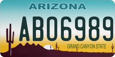 AZ license plate ABO6989