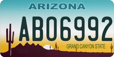 AZ license plate ABO6992
