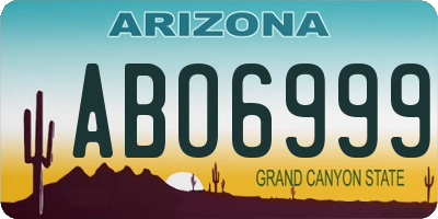 AZ license plate ABO6999