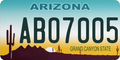 AZ license plate ABO7005