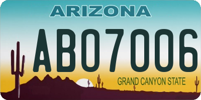 AZ license plate ABO7006