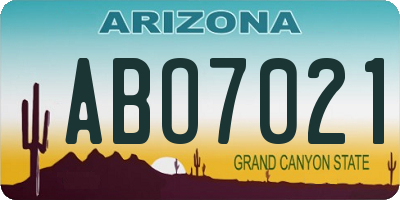 AZ license plate ABO7021