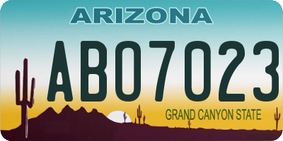 AZ license plate ABO7023