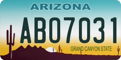 AZ license plate ABO7031
