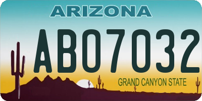 AZ license plate ABO7032