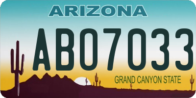 AZ license plate ABO7033