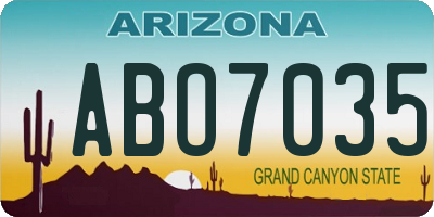 AZ license plate ABO7035