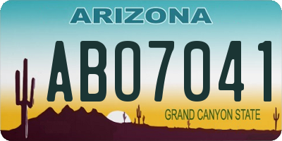 AZ license plate ABO7041