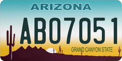 AZ license plate ABO7051