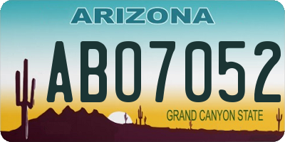 AZ license plate ABO7052
