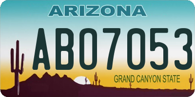 AZ license plate ABO7053