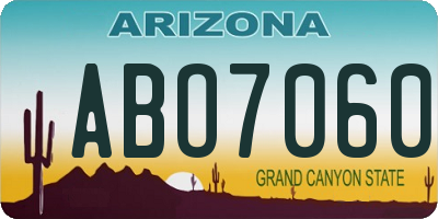 AZ license plate ABO7060