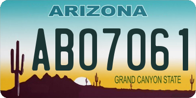 AZ license plate ABO7061