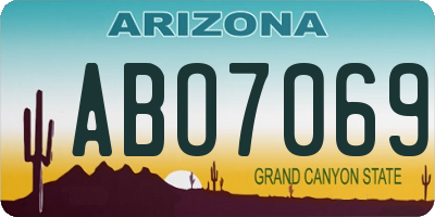 AZ license plate ABO7069