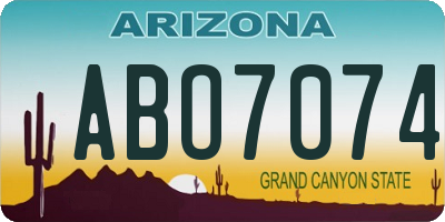 AZ license plate ABO7074