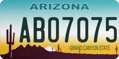 AZ license plate ABO7075