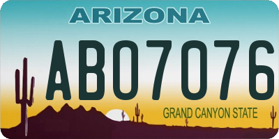 AZ license plate ABO7076
