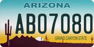 AZ license plate ABO7080