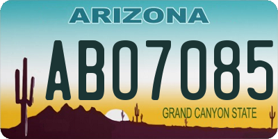 AZ license plate ABO7085