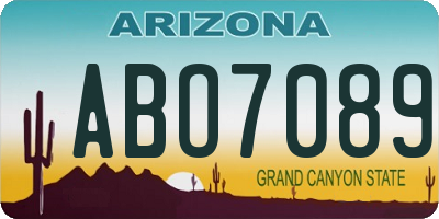 AZ license plate ABO7089