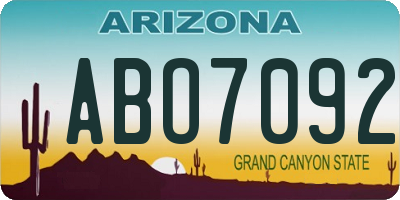 AZ license plate ABO7092