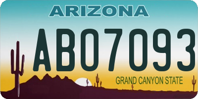 AZ license plate ABO7093