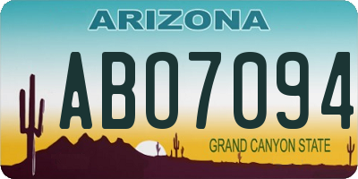 AZ license plate ABO7094