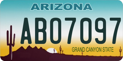 AZ license plate ABO7097
