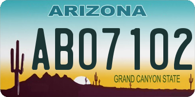 AZ license plate ABO7102