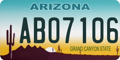 AZ license plate ABO7106